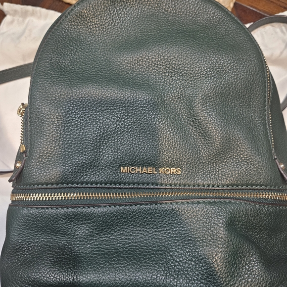 MICHAEL Michael Kors Forest Green Backpack with Gold Details - Picture 3 of 5